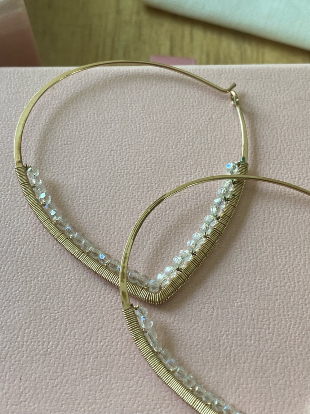 Melrie Kaylie Gold Hoop Large Earrings Bride Wedding Shiny Bling